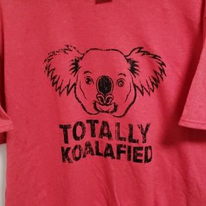 Red Koala Pun Graphic Tee Shirt NWOT Unisex